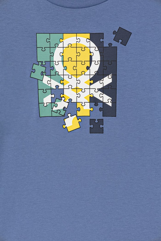 Chłopiec United Colors of Benetton longsleeve bawełniany dziecięcy 3I1XC10S2.G.Stagionale niebieski