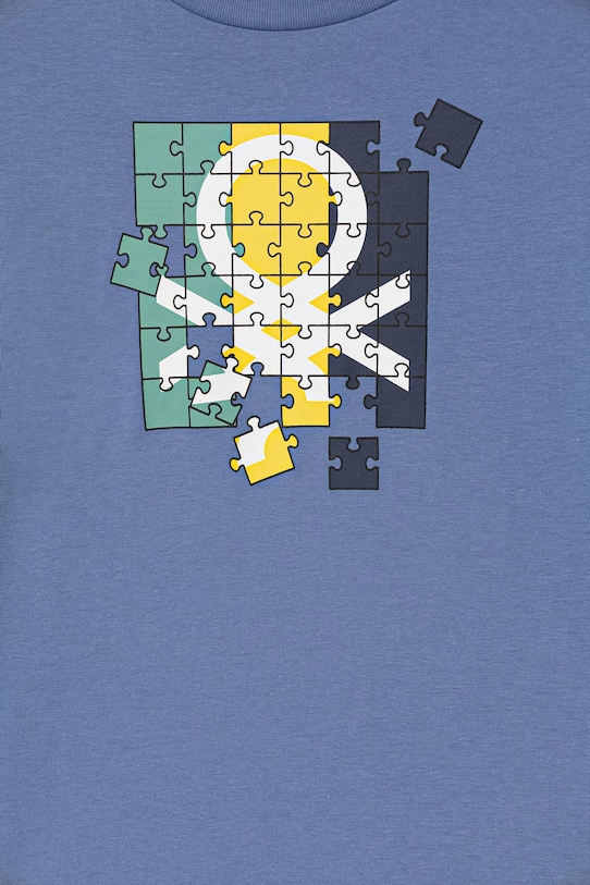 Chłopiec United Colors of Benetton longsleeve bawełniany dziecięcy 3I1XC10S2.G.Stagionale niebieski