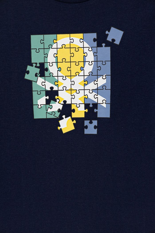 Chłopiec United Colors of Benetton longsleeve bawełniany dziecięcy 3I1XG10LM.P.Stagionale granatowy