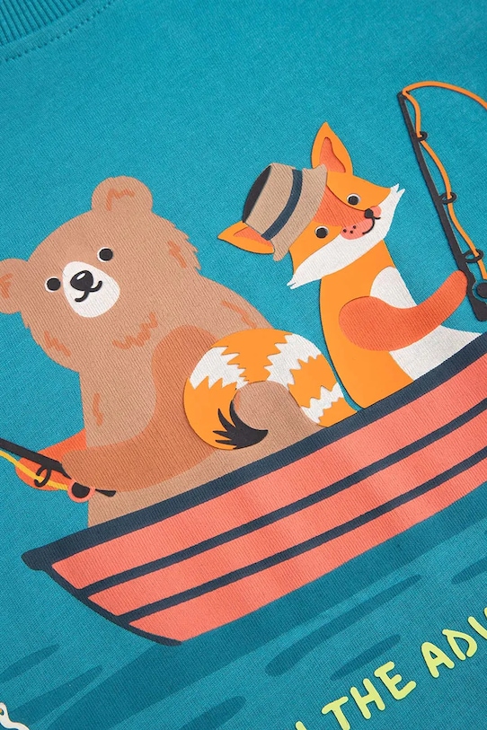 Детска блуза с дълги ръкави Coccodrillo тюркоазен WC6143104FBK