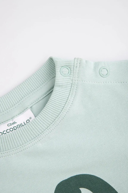 Момче Бебешка блуза с дълги ръкави Coccodrillo WC6143103HBN тюркоазен