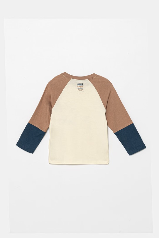 United Colors of Benetton majica z dolgimi rokavi otroška bombažna 3I1XG10M0.P.Stagionale bež SS26