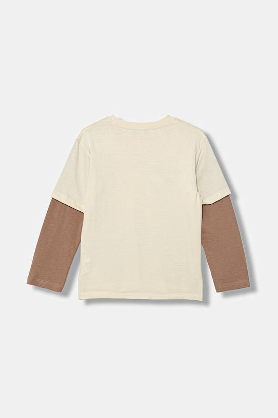 United Colors of Benetton longsleeve dziecięcy bawełniany 3MI5C10SA.G.Stagionale beżowy SS26