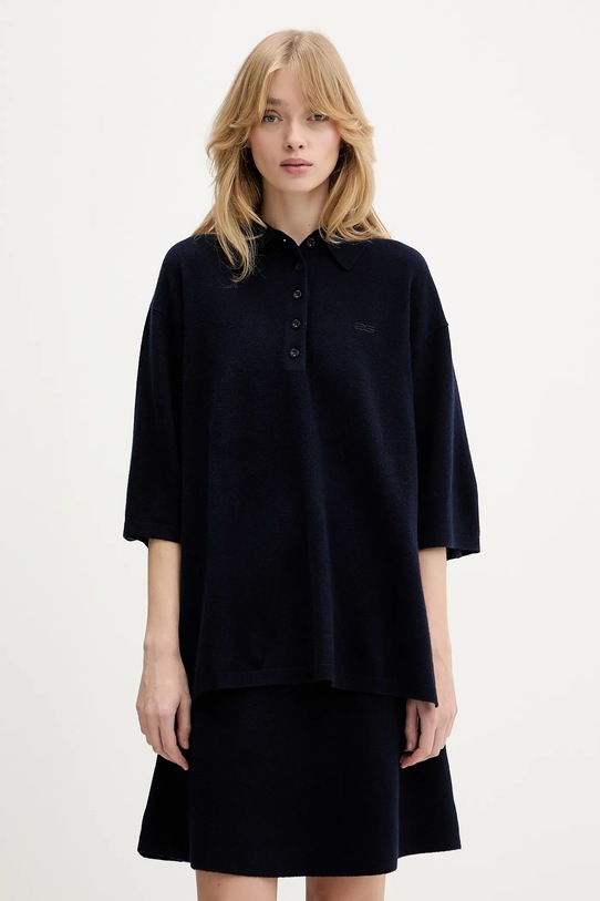 Gestuz sukienka wełniana trzy czwarte niebieski 10910843