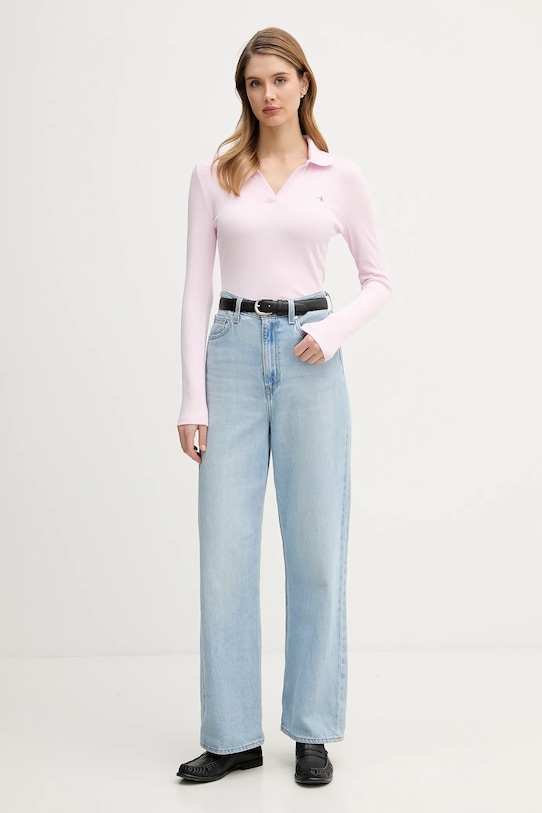 Μακρυμάνικο Calvin Klein Jeans LV047E203G ροζ SS26