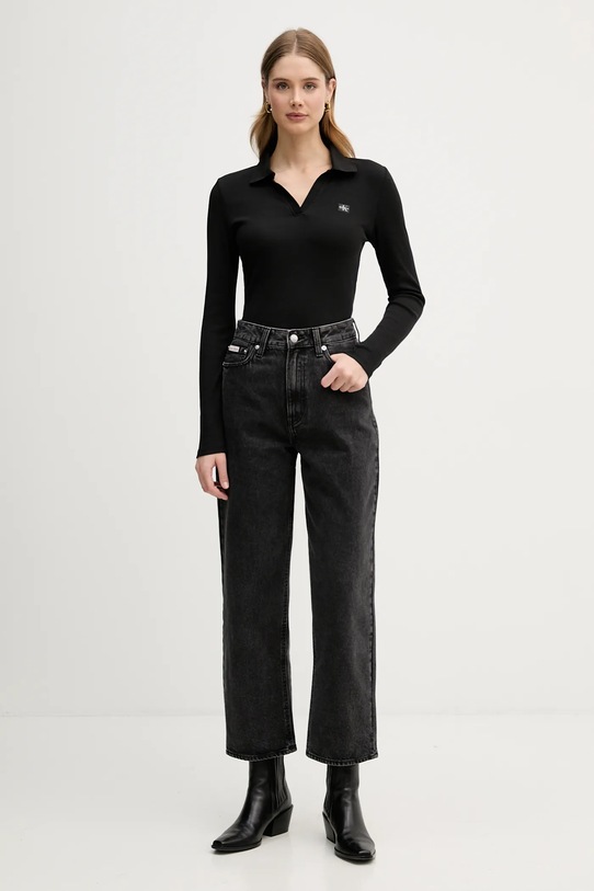 Μακρυμάνικο Calvin Klein Jeans LV047E203G μαύρο SS26