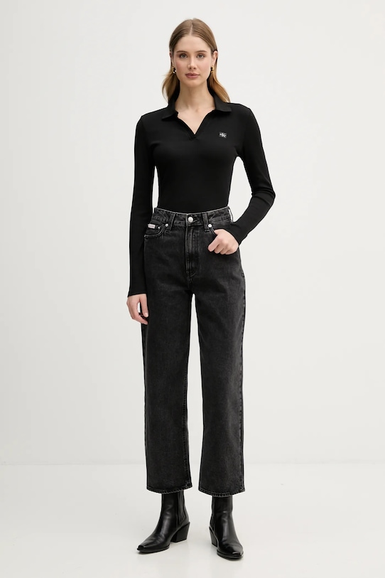 Μακρυμάνικο Calvin Klein Jeans LV047E203G μαύρο SS26