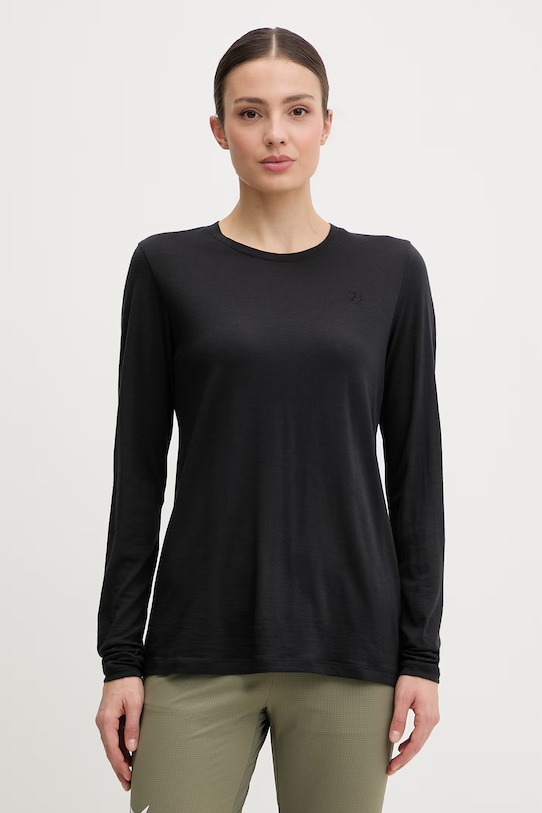Fjallraven longsleeve damski z wełną Abisko czarny F84102