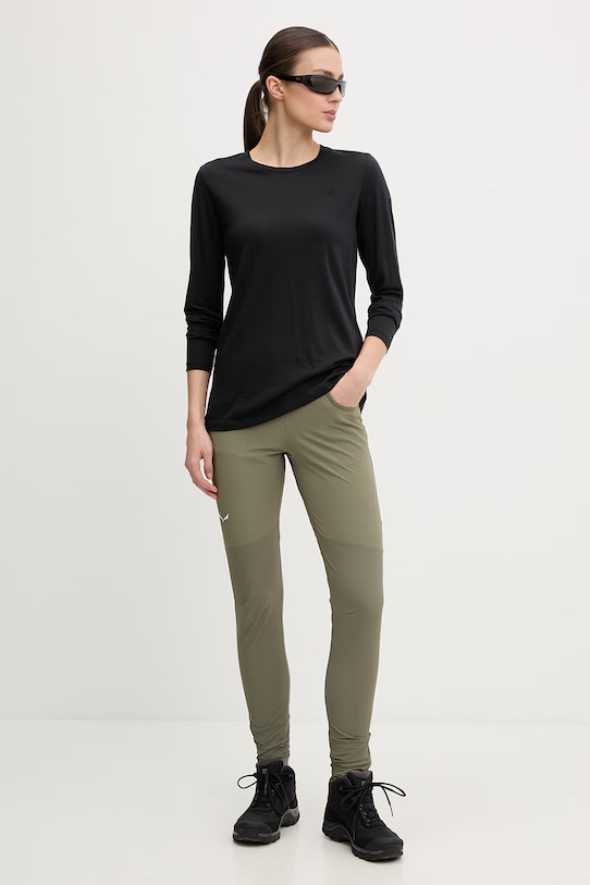 Fjallraven longsleeve damski z wełną Abisko F84102 czarny SS26