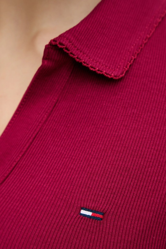 Tommy Jeans longsleeve DW0DW21933 bordowy