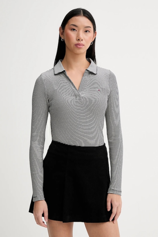 Tommy Jeans longsleeve szpic czarny DW0DW21933