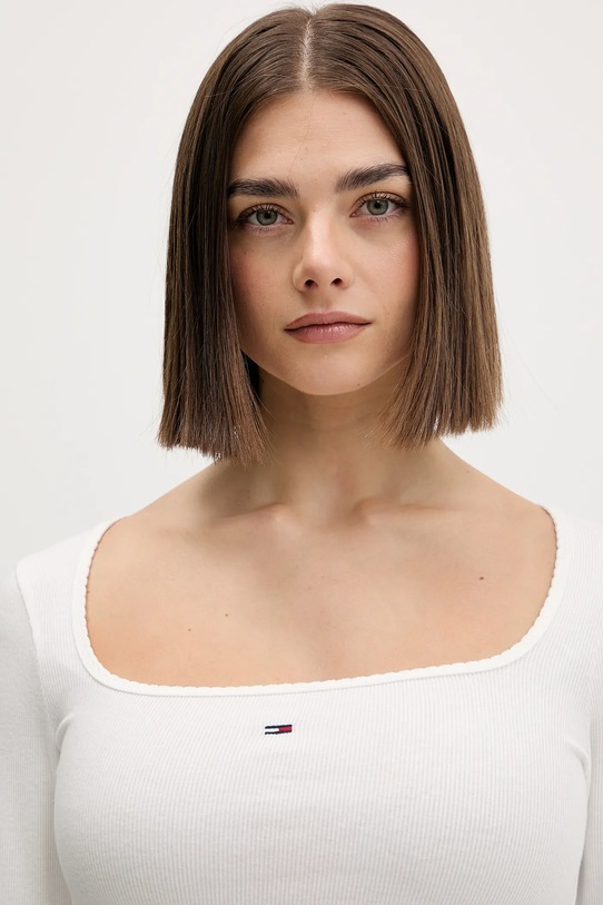 Tommy Jeans longsleeve beżowy DW0DW21836