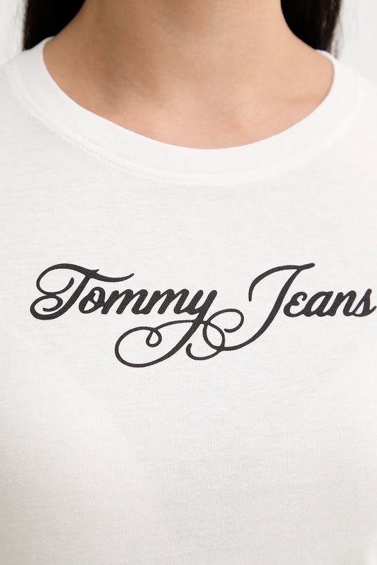 Tommy Jeans longsleeve din bumbac DW0DW21844 alb