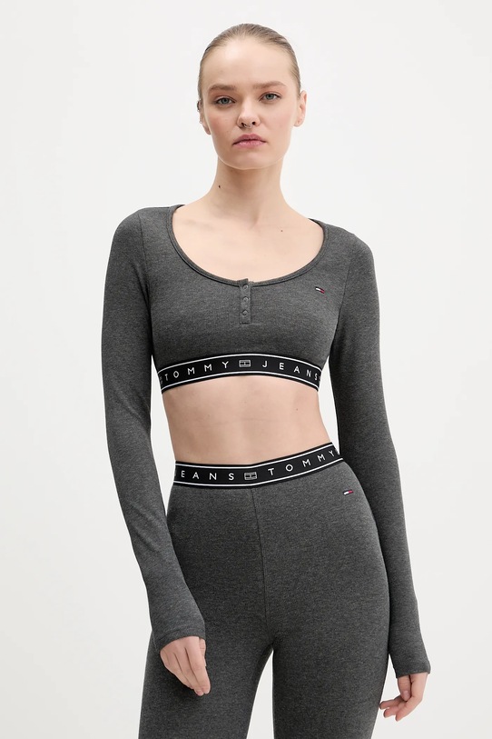 Лонгслив Tommy Jeans гладкий серый DW0DW22538