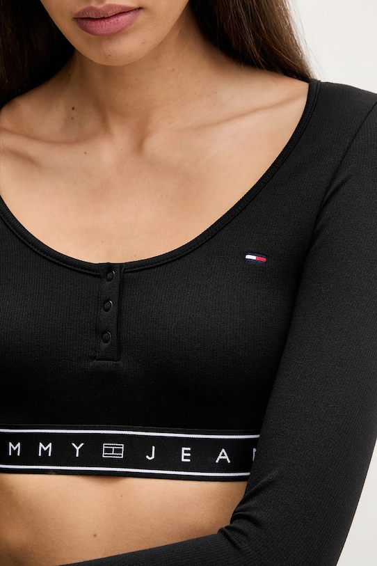 Tričko s dlhým rukávom Tommy Jeans DW0DW22538 čierna