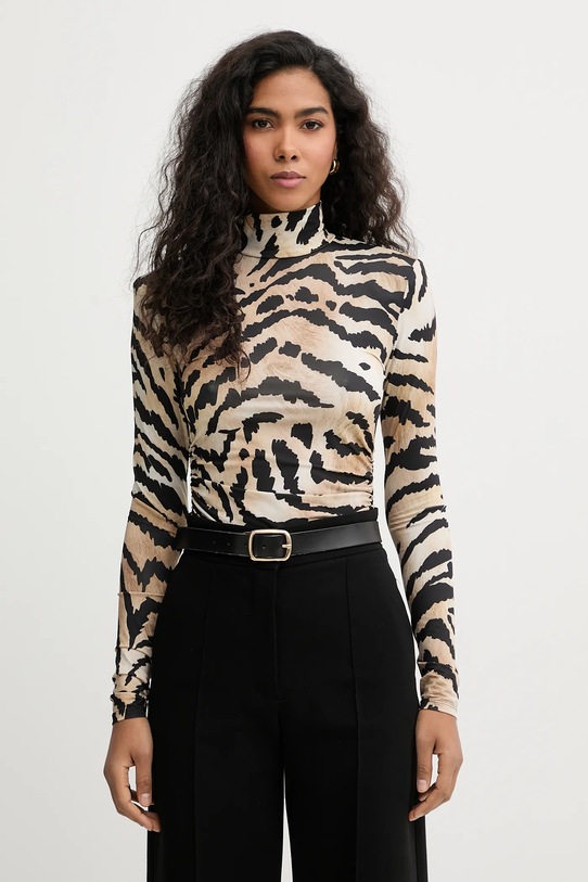 Tričko s dlouhým rukávem Marciano by Guess GISELLE s elastanem béžová 6RGP08.6084A