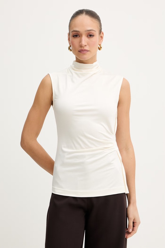 BOSS top Erocis z elastanem beżowy 50554163