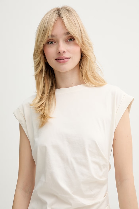 BOSS t-shirt bawełniany Epka beżowy 50555827