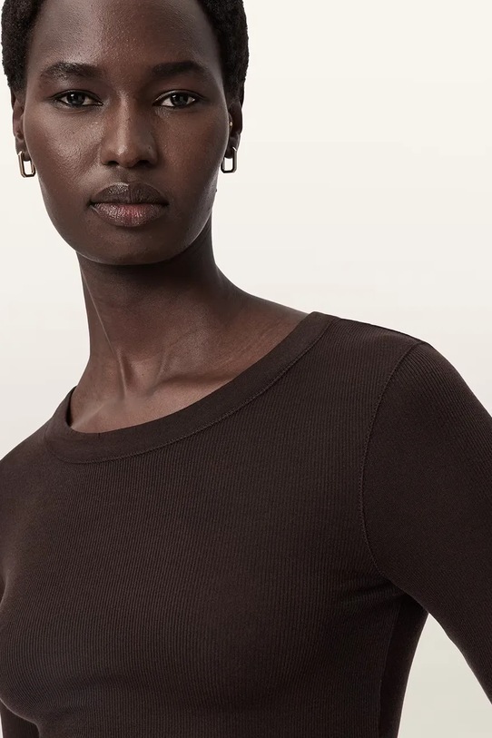 AllSaints longsleeve brązowy W270JB