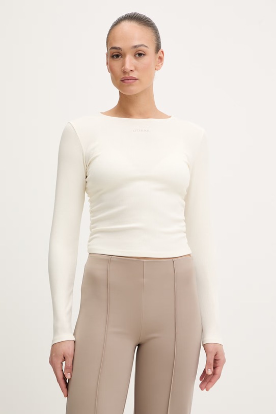 Guess longsleeve NAT z elastanem beżowy V6RP08.KD932