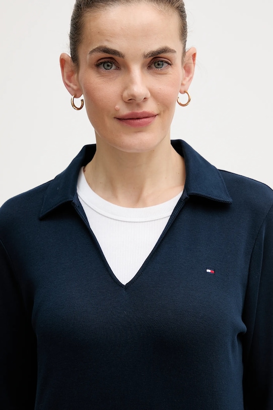 Odzież Tommy Hilfiger longsleeve bawełniany WW0WW47850 granatowy