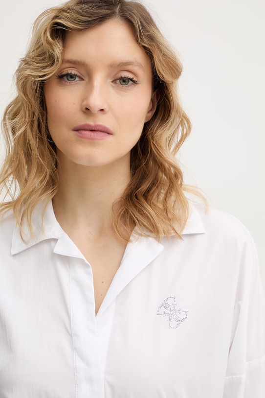 Guess body z domieszką jedwabiu CARMELA W6RH61.WJ782 biały