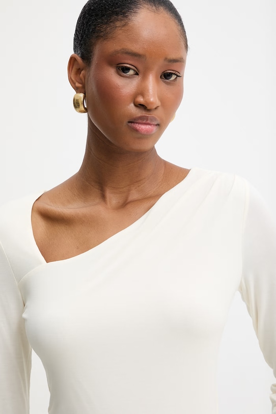 Majica z dolgimi rokavi Guess AREIAH bež W6RP03.KACM2