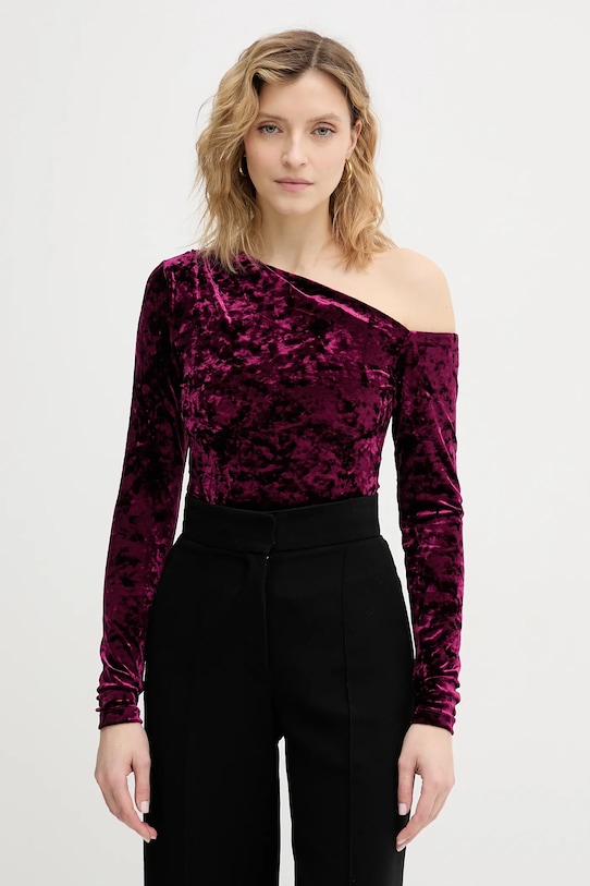 Guess body welurowe z elastanem bordowy W6PP70.KJ170