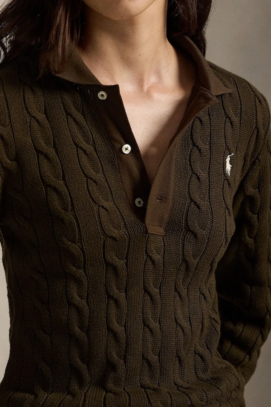 Polo Ralph Lauren sweter bawełniany brązowy 211959100