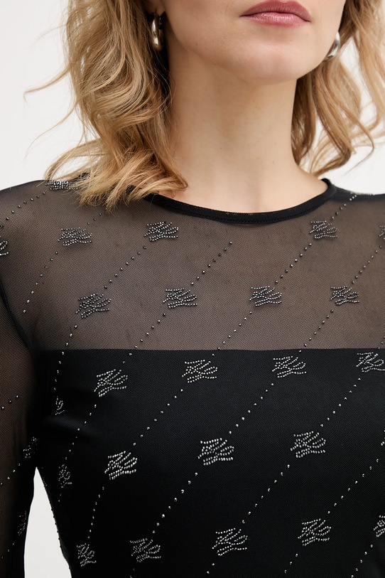 Majica dugih rukava Karl Lagerfeld B1W17024 crna