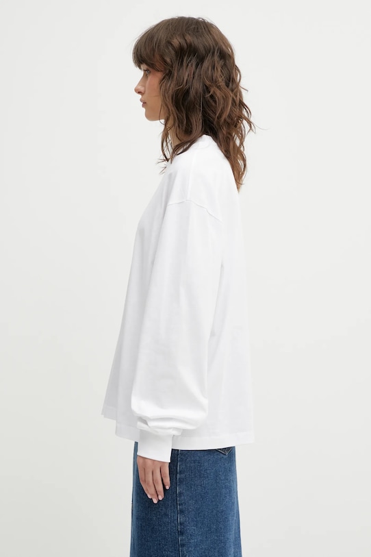 GANNI longsleeve bawełniany A1050068 A1050068 biały SS26