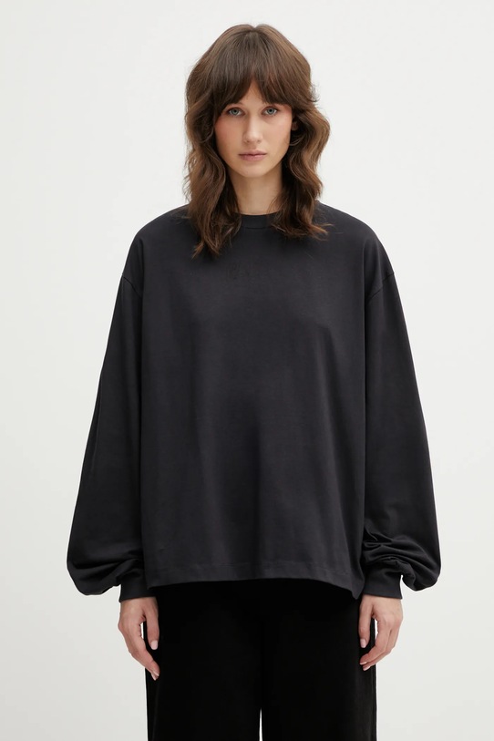 GANNI longsleeve bawełniany A1050068 nadruk czarny A1050068