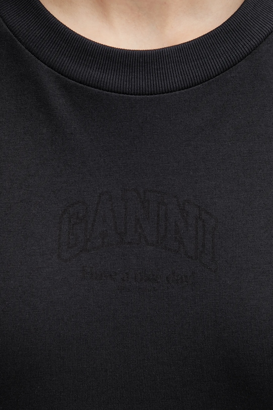 GANNI longsleeve bawełniany A1050068 czarny A1050068