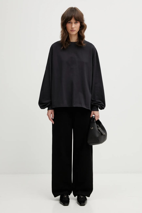 GANNI longsleeve bawełniany A1050068 A1050068 czarny