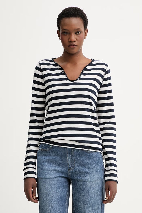 Oblečení Bavlněné tričko s dlouhým rukávem ZADIG&VOLTAIRE JWTN02675 černá