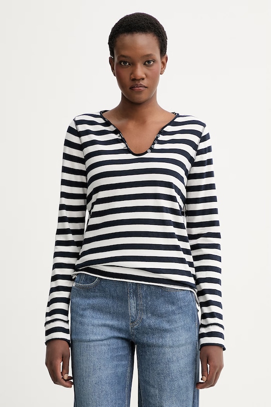 Oblečení Bavlněné tričko s dlouhým rukávem ZADIG&VOLTAIRE JWTN02675 černá