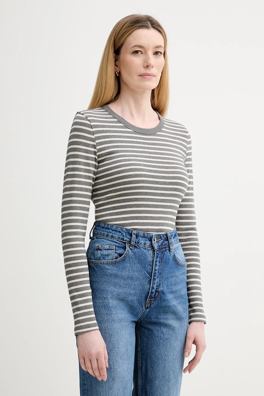 Marc O'Polo longsleeve bawełniany wzorzyste szary 600207452011