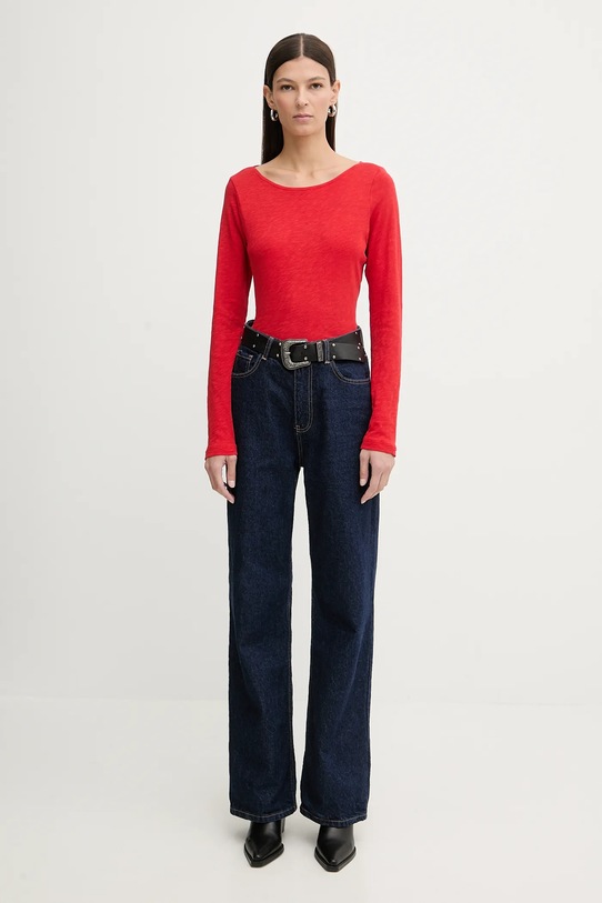 Marc O'Polo longsleeve bawełniany 600226152199 czerwony SS26