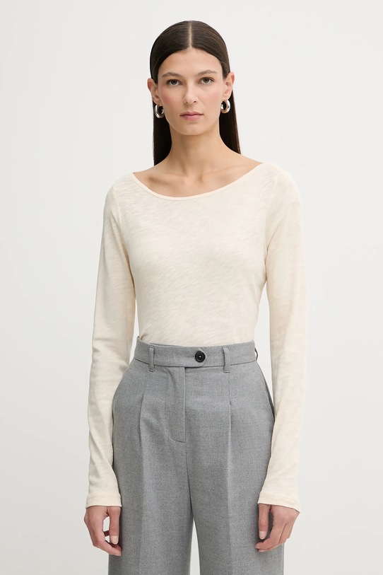 Marc O'Polo longsleeve bawełniany bawełna beżowy 600226152199