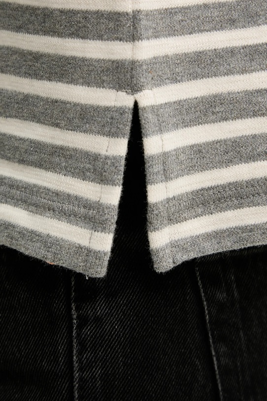 Bavlněné tričko s dlouhým rukávem Marc O'Polo 600304752025 šedá