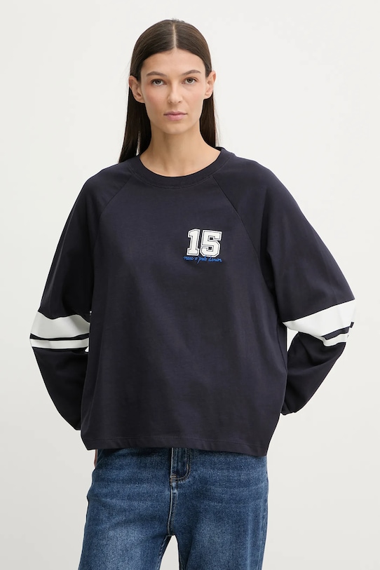 Marc O'Polo longsleeve bawełniany nadruk granatowy 5000007518