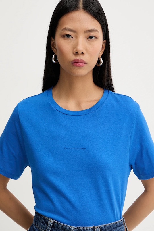 Bombažna kratka majica Marc O'Polo modra 5000009290