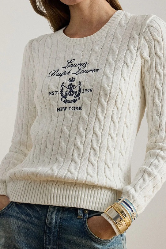 Lauren Ralph Lauren sweter bawełniany biały 200P03508