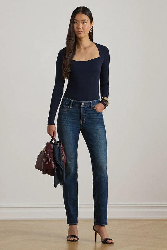 Odzież Lauren Ralph Lauren longsleeve 200P03712 granatowy