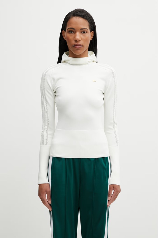 adidas Originals Knit Hooded Ls bluza z kapturem damska beżowy KE1302