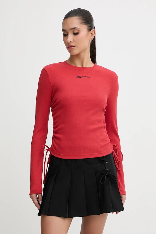 Karl Lagerfeld Jeans longsleeve uni rosu B1W17050