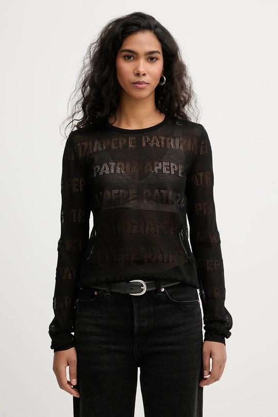 Svetr Patrizia Pepe jemný vzor černá 8K0354.K303