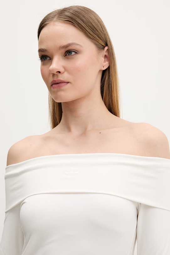 Блуза с дълги ръкави adidas Originals бежов KC8869