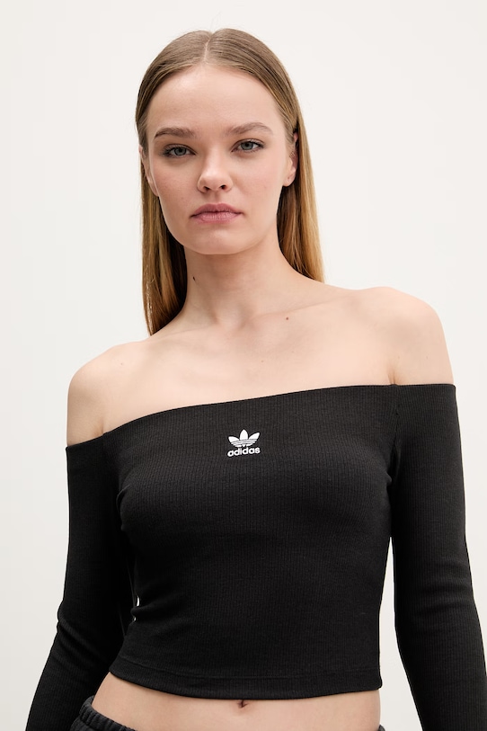 Блуза с дълги ръкави adidas Originals черен KE3150