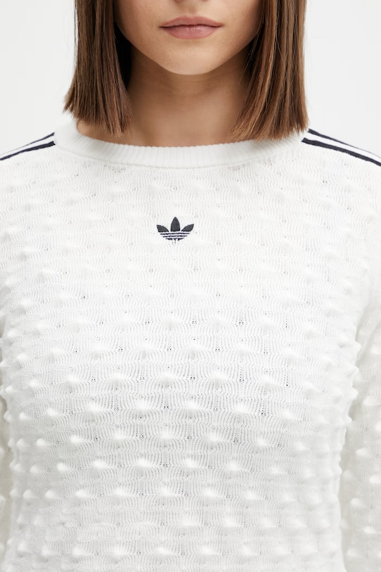 adidas Originals sweter z dodatkiem wełny damski beżowy KS6461.